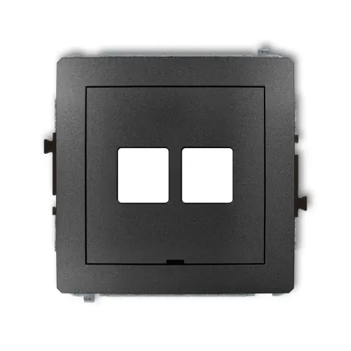 Mechanizm gniazda multimedialnego podwójnego bez modułu, bez pola opisowego (standard Keystone) Karlik DECO grafitowy 11DGMBO-2P Hit cenowy