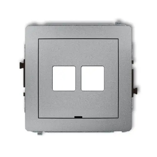 Mechanizm gniazda multimedialnego podwójnego bez modułu, bez pola opisowego (standard Keystone) Karlik DECO srebrny metalik 7DGMBO-2P Oferta czasowa