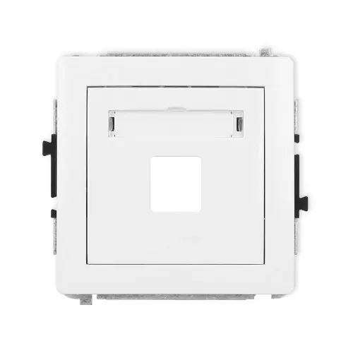 Mechanizm gniazda multimedialnego pojedynczego bez modułu (standard Keystone) Karlik DECO biały mat 25DGM-1P Hit sprzedaży