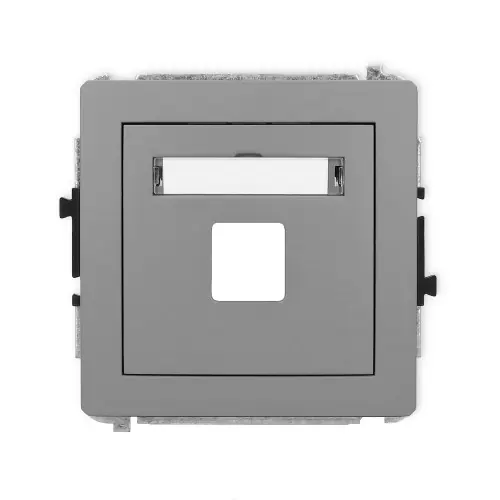 Mechanizm gniazda multimedialnego pojedynczego bez modułu (standard Keystone) Karlik DECO szary mat 27DGM-1P Tylko dziś