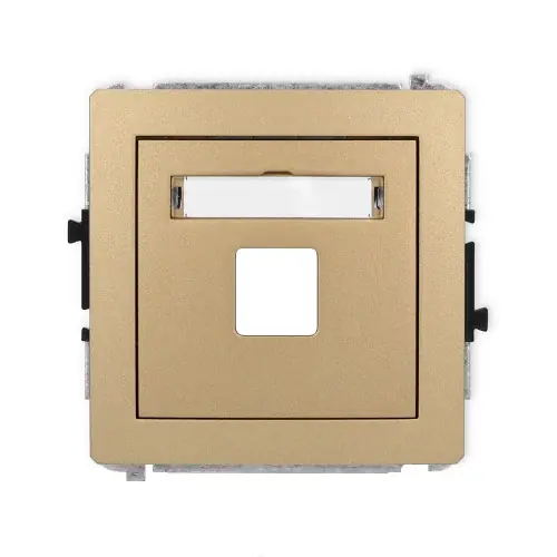 Mechanizm gniazda multimedialnego pojedynczego bez modułu (standard Keystone) Karlik DECO złoty metalik 8DGM-1P Dostępne od ręki