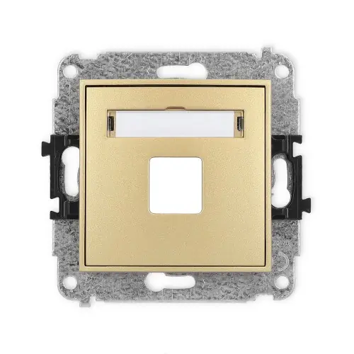 Tani Mechanizm gniazda multimedialnego pojedynczego bez modułu (standard Keystone) Karlik ICON złoty 29IGM-1P