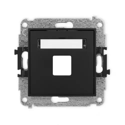Zamów dziś Mechanizm gniazda multimedialnego pojedynczego bez modułu (standard Keystone) Karlik MINI czarny mat 12MGM-1P