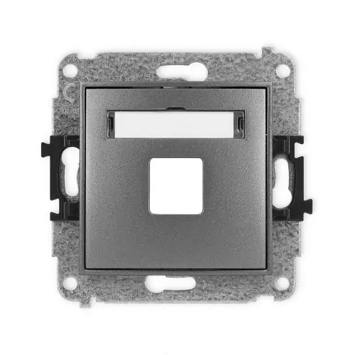 Mechanizm gniazda multimedialnego pojedynczego bez modułu (standard Keystone) Karlik MINI grafitowy 11MGM-1P Premium