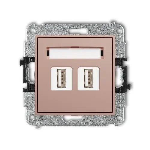 Mechanizm gniazda podwójnego 2xUSB A-A 2.0 Karlik ICON łososiowy 62IGUSB-2 Kup teraz