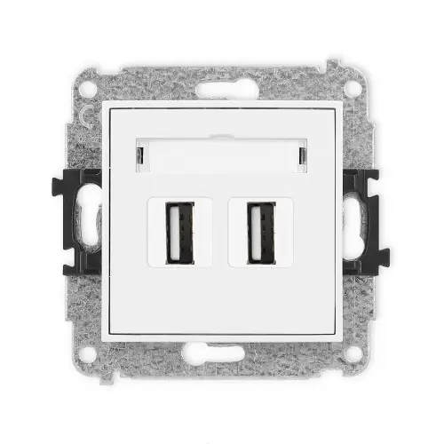 Mechanizm gniazda podwójnego 2xUSB A-A 2.0 Karlik MINI biały mat 25MGUSB-2 Ograniczona ilość