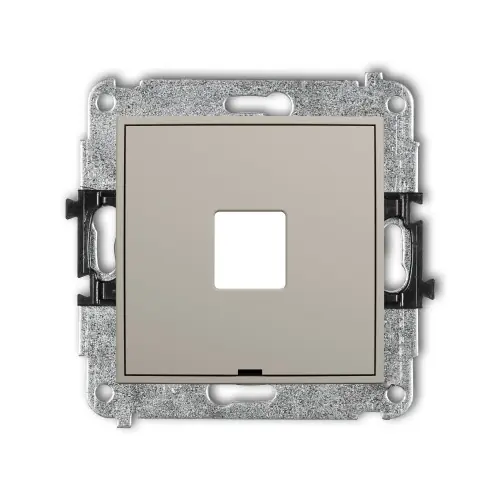 Premium Mechanizm gniazda multimedialnego pojedynczego bez modułu, bez pola opisowego (standard Keystone) Karlik ICON taupe 60IGMBO-1P