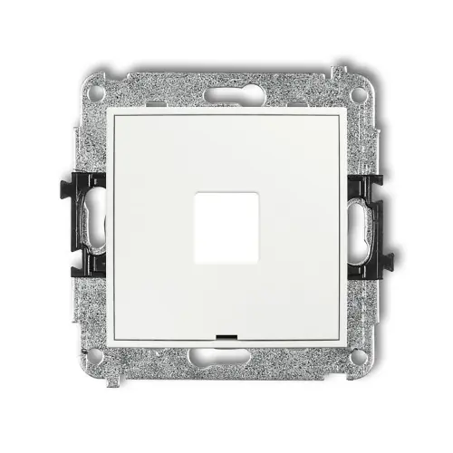 Mechanizm gniazda multimedialnego pojedynczego bez modułu, bez pola opisowego (standard Keystone) Karlik MINI biały MGMBO-1P Wyprzedaż