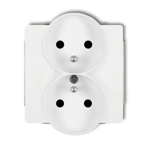 Mechanizm gniazda podwojnego do ramki DECO Soft, z uziemieniem 2x(2P+Z) (przesłony torów prądowych) Karlik DECO biały mat 25DGPRSO-2zp Kup online