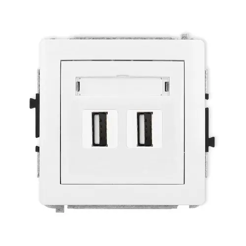 Nie przegap Mechanizm gniazda podwójnego 2xUSB A-A 2.0 Karlik DECO biały DGUSB-2