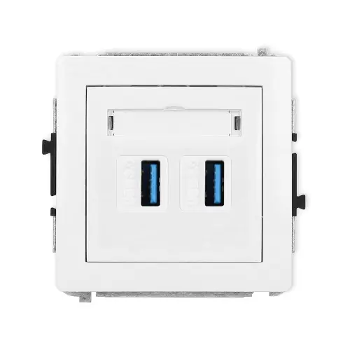 Ostatnia szansa Mechanizm gniazda podwójnego 2xUSB A-A 3.0 Karlik DECO biały DGUSB-6