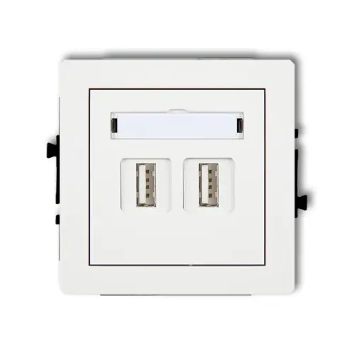 Ostatnia szansa Mechanizm gniazda podwójnego 2xUSB A-A 3.0 Karlik DECO biały mat 25DGUSB-6