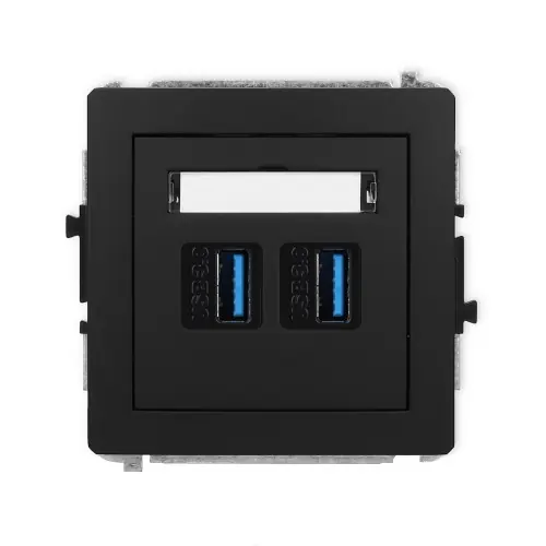Mechanizm gniazda podwójnego 2xUSB A-A 3.0 Karlik DECO czarny mat 12DGUSB-6 Oferta