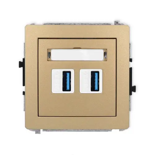Zamów dziś Mechanizm gniazda podwójnego 2xUSB A-A 3.0 Karlik DECO złoty metalik 8DGUSB-6