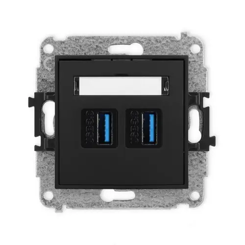 Mechanizm gniazda podwójnego 2xUSB A-A 3.0 Karlik ICON czarny mat 12IGUSB-6 Kup teraz