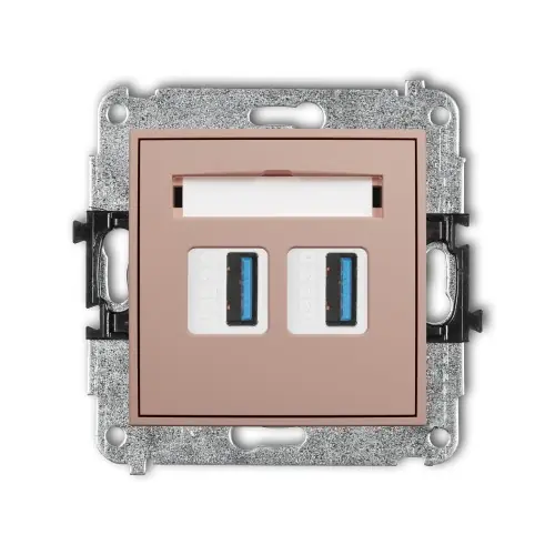 Cena promocyjna Mechanizm gniazda podwójnego 2xUSB A-A 3.0 Karlik ICON łososiowy 62IGUSB-6