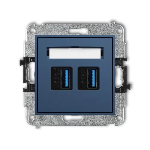 Mechanizm gniazda podwójnego 2xUSB A-A 3.0 Karlik MINI navy blue 64MGUSB-6 Tylko do końca tygodnia