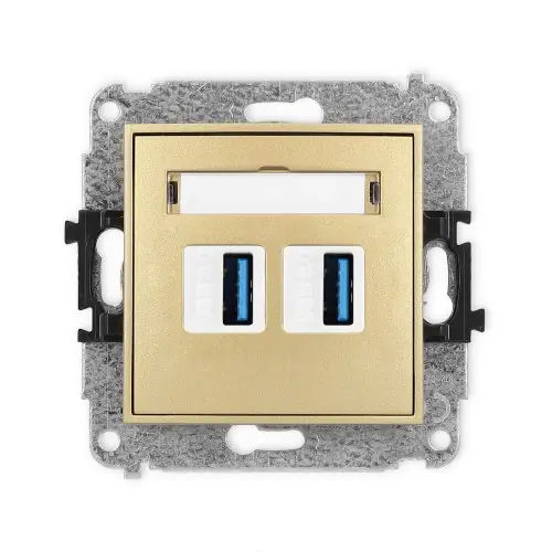 Mechanizm gniazda podwójnego 2xUSB A-A 3.0 Karlik MINI złoty 29MGUSB-6 Tylko do końca tygodnia