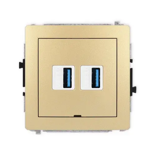 Mechanizm gniazda podwójnego 2xUSB A-A 3.0, bez pola opisowego Karlik DECO złoty 29DGUSBBO-6 Bezpieczna płatność