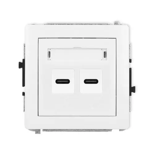 Cena promocyjna Mechanizm gniazda podwójnego 2xUSB C-C Karlik DECO biały mat 25DGUSB-8