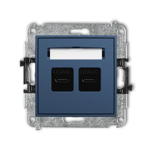 Mechanizm gniazda podwójnego 2xUSB C-C Karlik ICON navy blue 64IGUSB-8 Tylko dziś