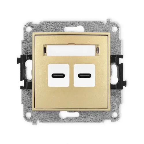 Najlepsza cena Mechanizm gniazda podwójnego 2xUSB C-C Karlik MINI złoty 29MGUSB-8