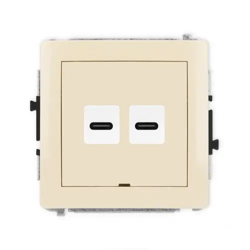 Mechanizm gniazda podwójnego 2xUSB C-C, bez pola opisowego Karlik DECO beżowy 1DGUSBBO-8 Oferta