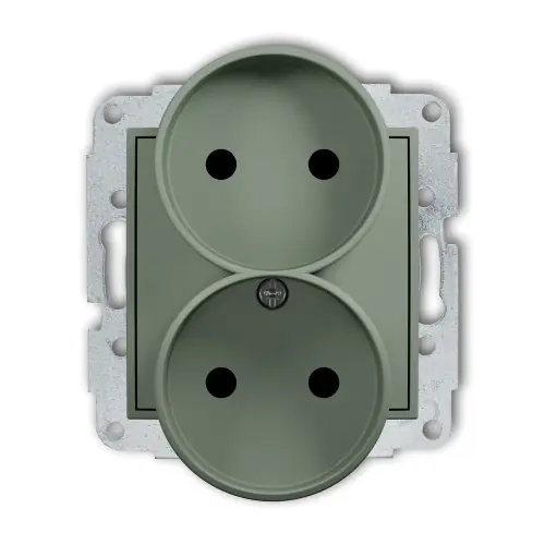 Mechanizm gniazda podwójnego do ramki bez uziemienia 2x2P (przesłony torów prądowych) Karlik ICON szałwiowy 61IGPR-2p Ostatnie sztuki