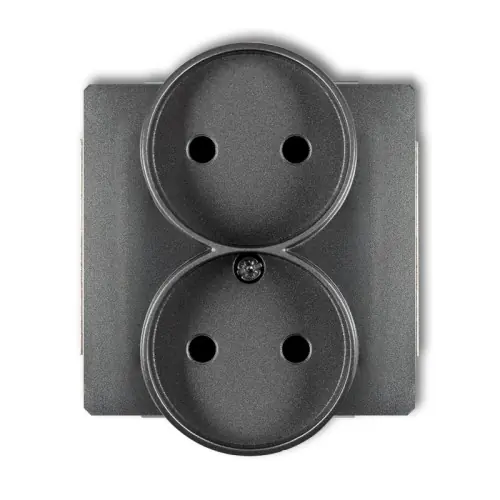 Mechanizm gniazda podwójnego do ramki DECO Soft bez uziemienia 2x2P (przesłony torów prądowych) Karlik DECO grafitowy 11DGPRSO-2p Promocja
