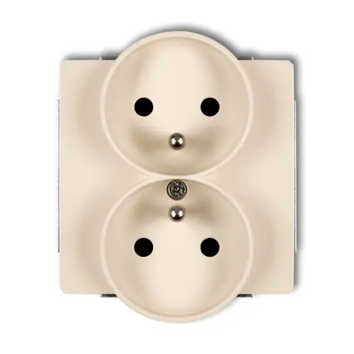 Zamów teraz Mechanizm gniazda podwójnego do ramki DECO Soft z uziemieniem 2x(2P+Z) (przesłony torów prądowych) Karlik DECO beżowy 1DGPRSO-2zp
