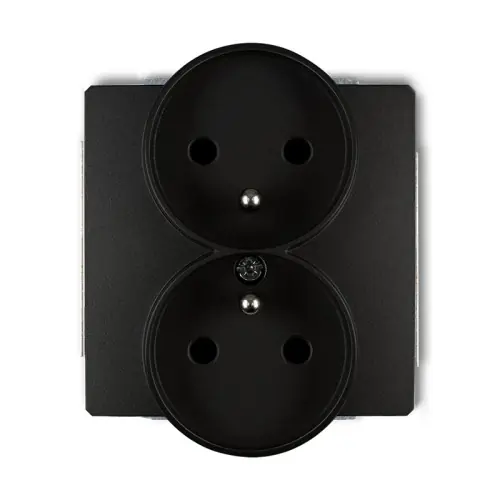 Mechanizm gniazda podwójnego do ramki DECO Soft z uziemieniem 2x(2P+Z) (przesłony torów prądowych) Karlik DECO czarny mat 12DGPRSO-2zp Zamów teraz