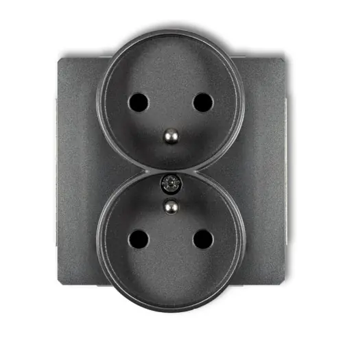 Mechanizm gniazda podwójnego do ramki z uziemieniem 2x(2P+Z) (przesłony torów prądowych) Karlik DECO grafitowy 11DGPR-2zp Oferta