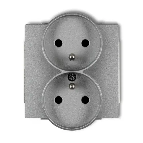 Mechanizm gniazda podwójnego do ramki z uziemieniem 2x(2P+Z) (przesłony torów prądowych) Karlik DECO srebrny metalik 7DGPR-2zp Zamów teraz