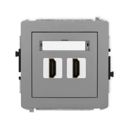 Mechanizm gniazda podwójnego HDMI 2.0, 4K Karlik DECO szary mat 27DHDMI-4 Hit cenowy