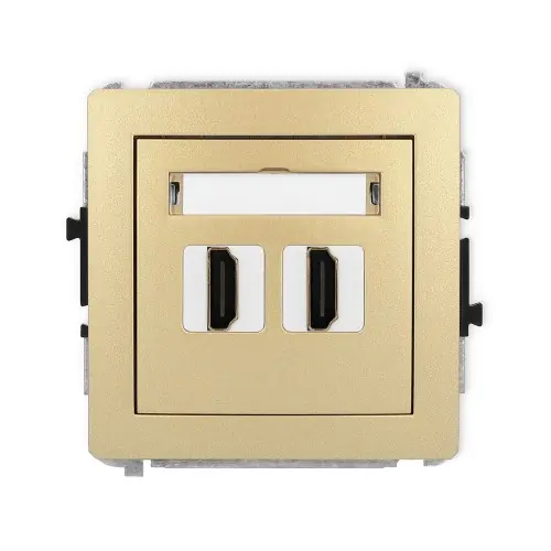 Zniżka Mechanizm gniazda podwójnego HDMI 2.0, 4K Karlik DECO złoty 29DHDMI-4