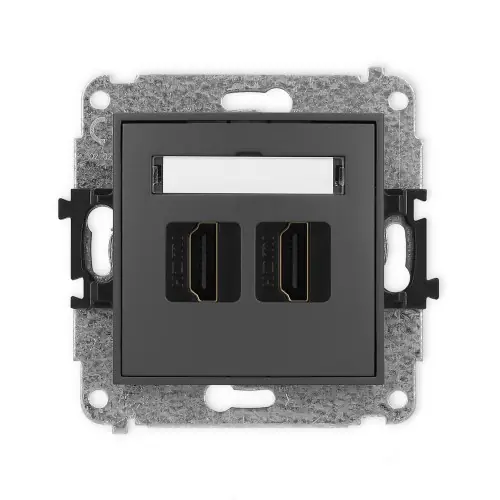 Mechanizm gniazda podwójnego HDMI 2.0, 4K Karlik ICON grafitowy mat 28IHDMI-4 Kup teraz