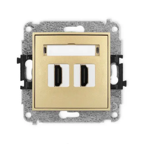 Mechanizm gniazda podwójnego HDMI 2.0, 4K Karlik ICON złoty 29IHDMI-4 Do wyczerpania zapasów