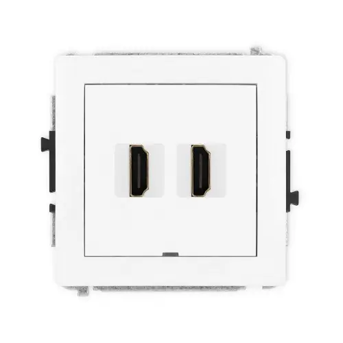 Mechanizm gniazda podwójnego HDMI 2.0, 4K, bez pola opisowego Karlik DECO biały DHDMIBO-4 Wybór klientów