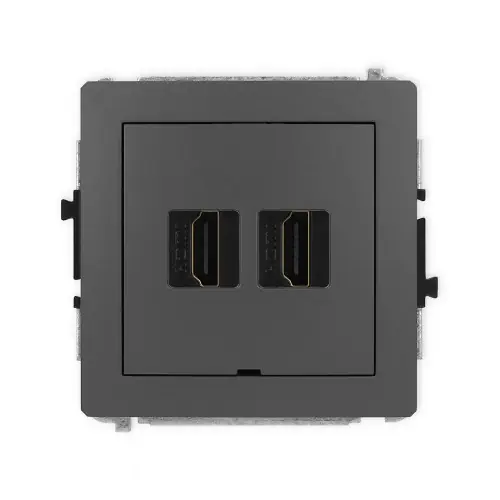 Oferta Mechanizm gniazda podwójnego HDMI 2.0, 4K, bez pola opisowego Karlik DECO grafitowy mat 28DHDMIBO-4
