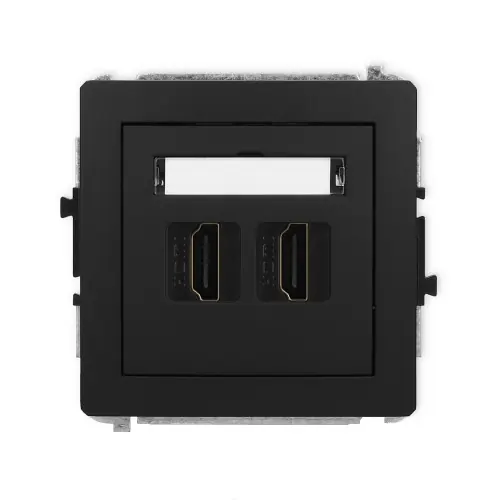 Tani Mechanizm gniazda podwójnego HDMI 2.1, 8K Karlik DECO czarny mat 12DHDMI-6
