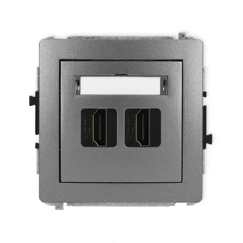 Dodaj do koszyka Mechanizm gniazda podwójnego HDMI 2.1, 8K Karlik DECO grafitowy 11DHDMI-6