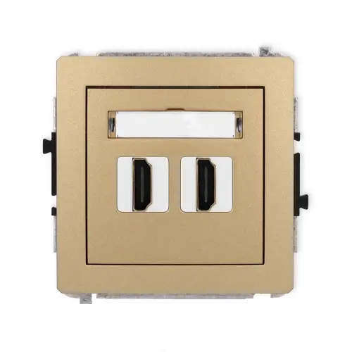 Mechanizm gniazda podwójnego HDMI 2.1, 8K Karlik DECO złoty metalik 8DHDMI-6 Cena promocyjna