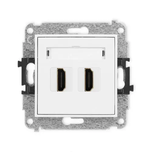 Dostępne od ręki Mechanizm gniazda podwójnego HDMI 2.1, 8K Karlik ICON biały mat 25IHDMI-6