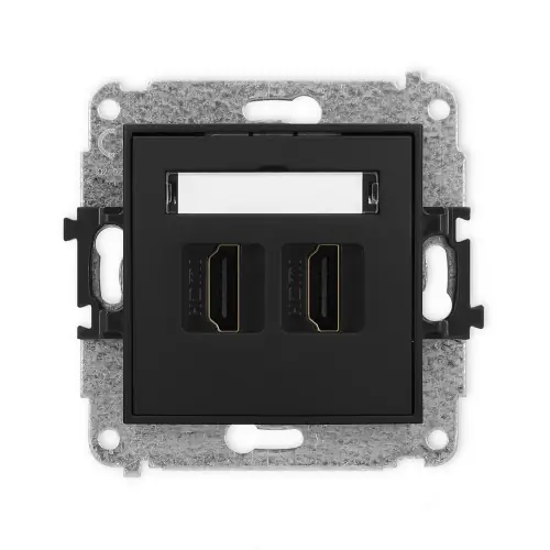 Mechanizm gniazda podwójnego HDMI 2.1, 8K Karlik MINI czarny mat 12MHDMI-6 Cena promocyjna