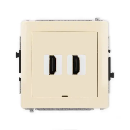 Bezpieczna płatność Mechanizm gniazda podwójnego HDMI 2.1, 8K, bez pola opisowego Karlik DECO beżowy 1DHDMIBO-6