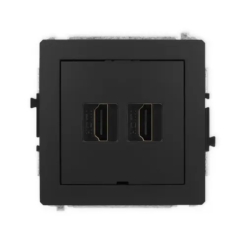 Darmowy zwrot Mechanizm gniazda podwójnego HDMI 2.1, 8K, bez pola opisowego Karlik DECO czarny mat 12DHDMIBO-6