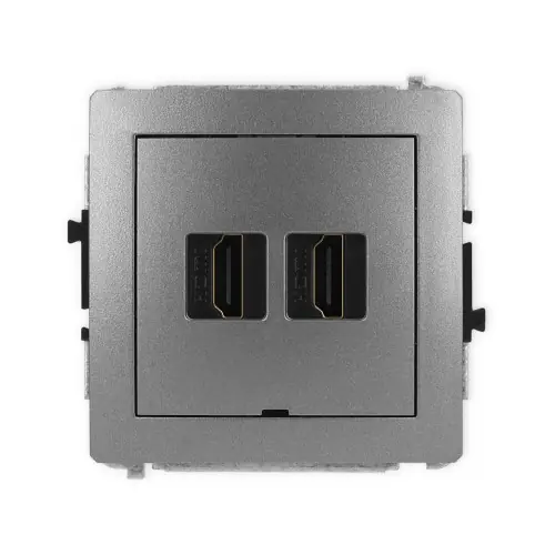 Mechanizm gniazda podwójnego HDMI 2.1, 8K, bez pola opisowego Karlik DECO grafitowy 11DHDMIBO-6 Zniżka