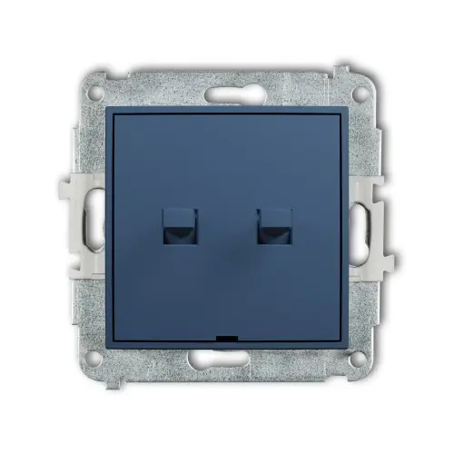 Wysoka jakość Mechanizm łącznika zwiernego, świecznikowego w stylu amerykańskim (dwa klawisze bez piktogramów, wspólne zasilanie) Karlik MINI navy blue 64MWPUS-44.1