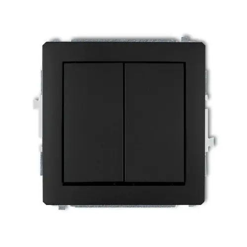 Wyjątkowa oferta Mechanizm łącznika żaluzjowego z podtrzymaniem (dwa klawisze bez piktogramów) Karlik DECO czarny mat 12DWP-88.1