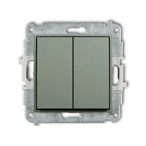 Mechanizm łącznika żaluzjowego z podtrzymaniem (dwa klawisze bez piktogramów) Karlik ICON szałwiowy 61IWP-88.1 Okazja
